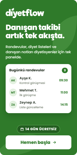 Diyetflow'u 14 gün ücretsiz deneyin